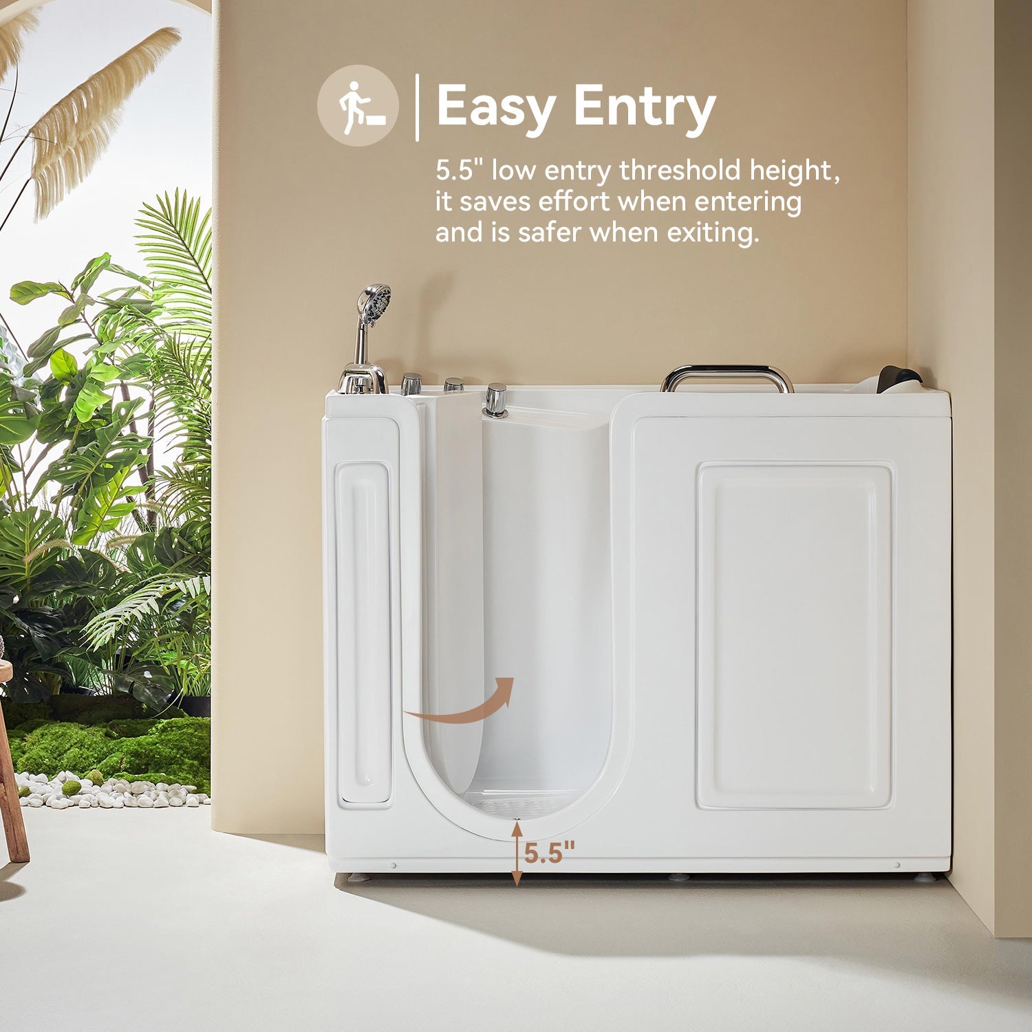 Walk in Tub with Shower and ADA Compliant for Senior Model WT52-L