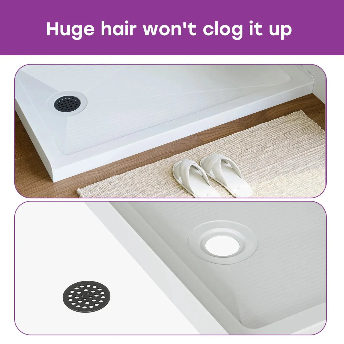 Acrylic Shower Pan with Slip Resistant Floor and Left Drain Model BS4832-MB-L HOROW