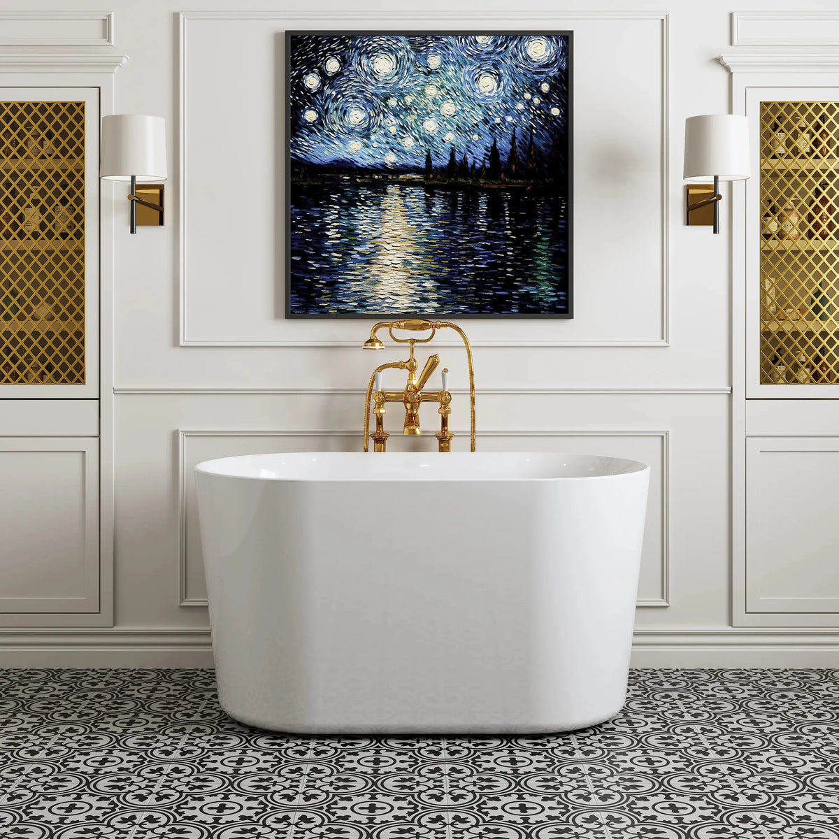HOROW TU47-MBN-A 47" Freestanding Acrylic Bathtub with Side Drain & Deep Soaking Design