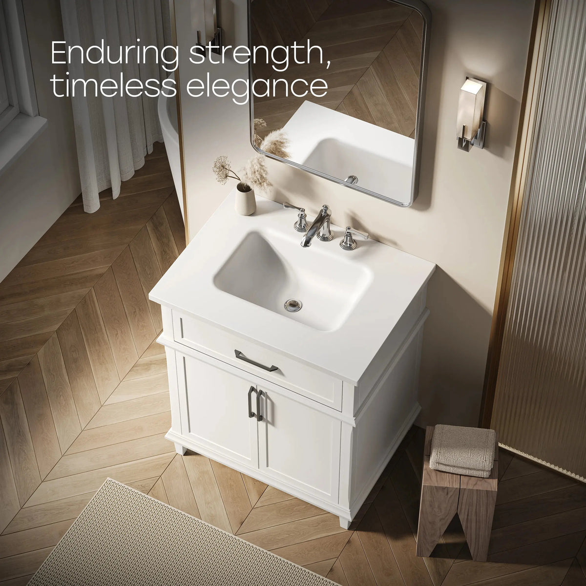 HOROW HR-VNA30 30" Bathroom Vanity Set with Matte Black Hardware