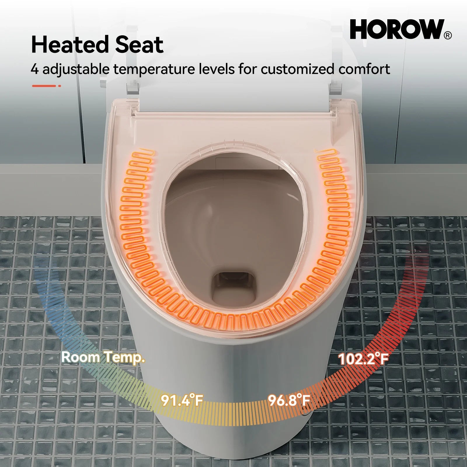 HOROW Smart Toilet With Heated Bidet Dual Flush Toilet Model T16