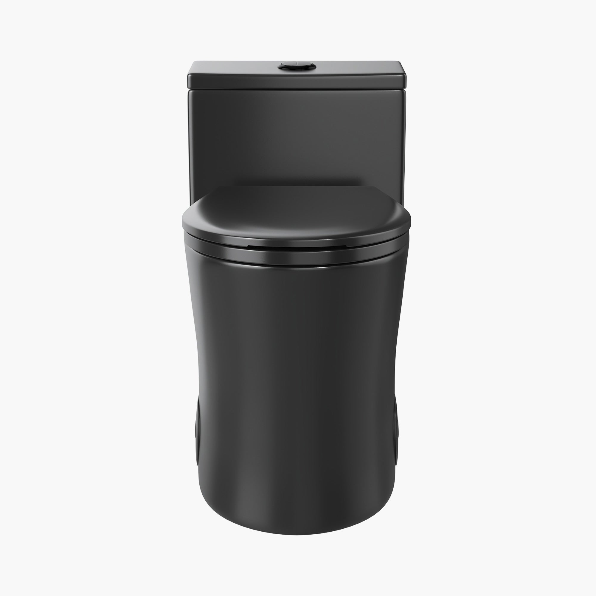 HOROW Black Ceramic Toilet 1.28 GPF Dual Flash Elongated One Piece Toilet Model T0338B