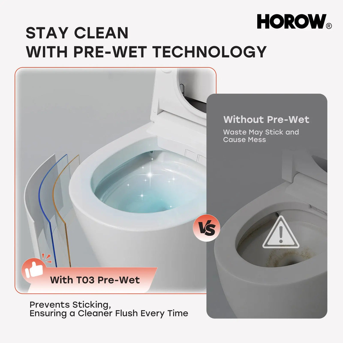HORWOW T03 Tankless Elongated Smart Toilet Bidet in White with Auto Flush, Heated Seat, Warm Air Dryer, Bubble Infusion Wash