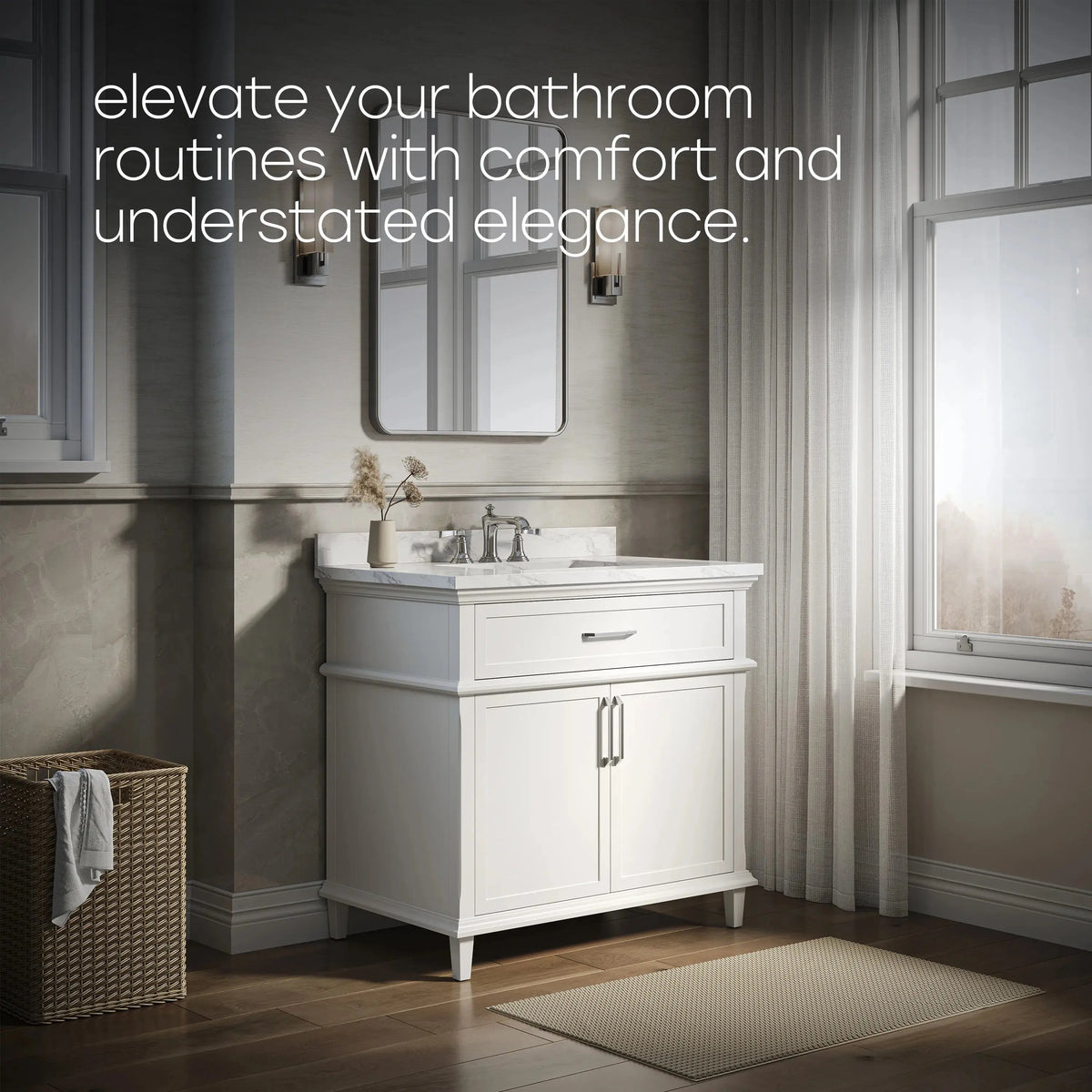 HOROW HR-VNB36 36" Bathroom Vanity Set with Cultured Marble Countertop