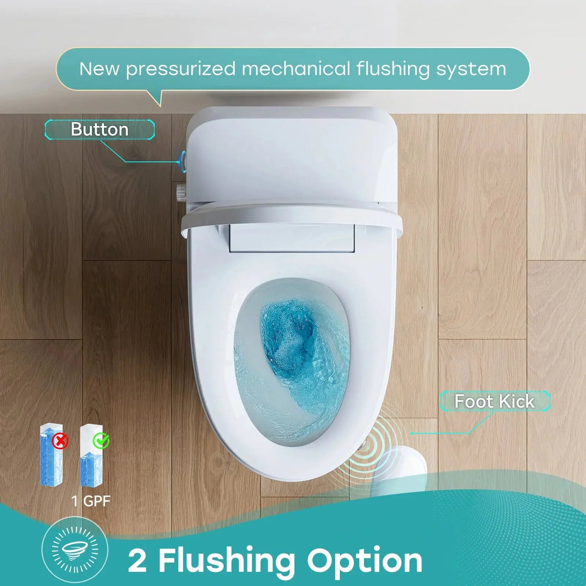 Bidet Toilet with Non electric Seat for 12 Inch Rough in Model T30 HOROW