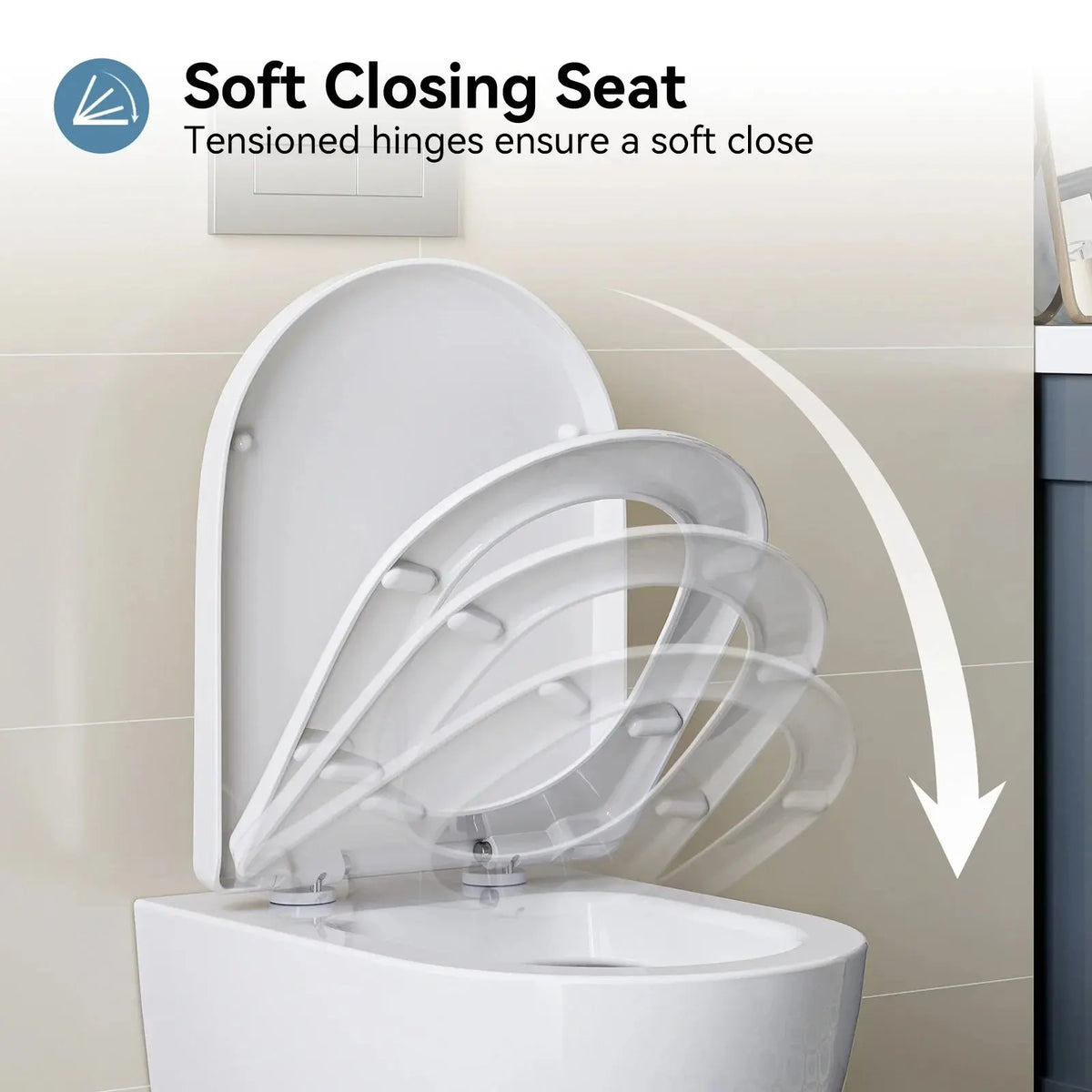 Wall Mounted Toilet with Power Flush and Sleek Model TG03W HOROW