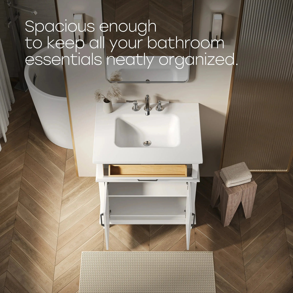 HOROW HR-VNA30 30" Bathroom Vanity Set with Matte Black Hardware