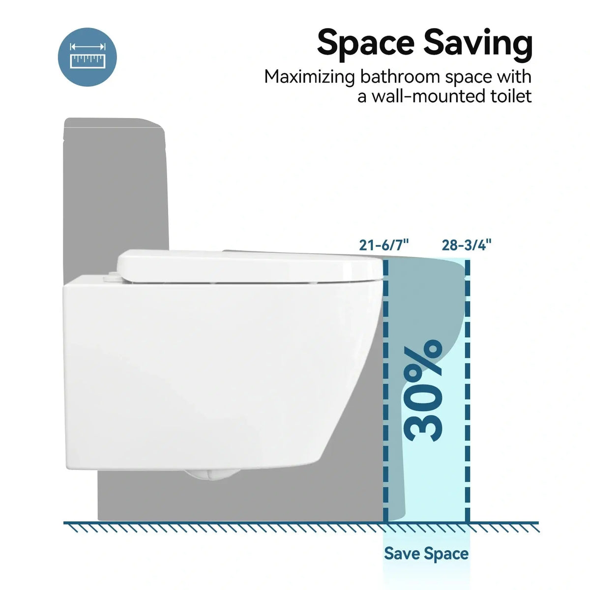 Wall Mounted Toilet with Power Flush and Sleek Model TG03W HOROW