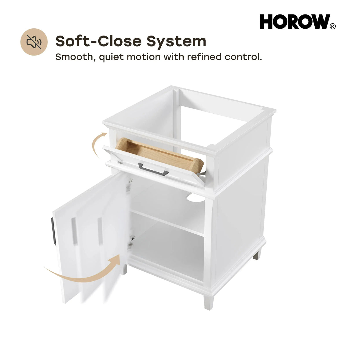 HOROW HR-VNA24 24" Bathroom Vanity Set with Everstone Vanity Top