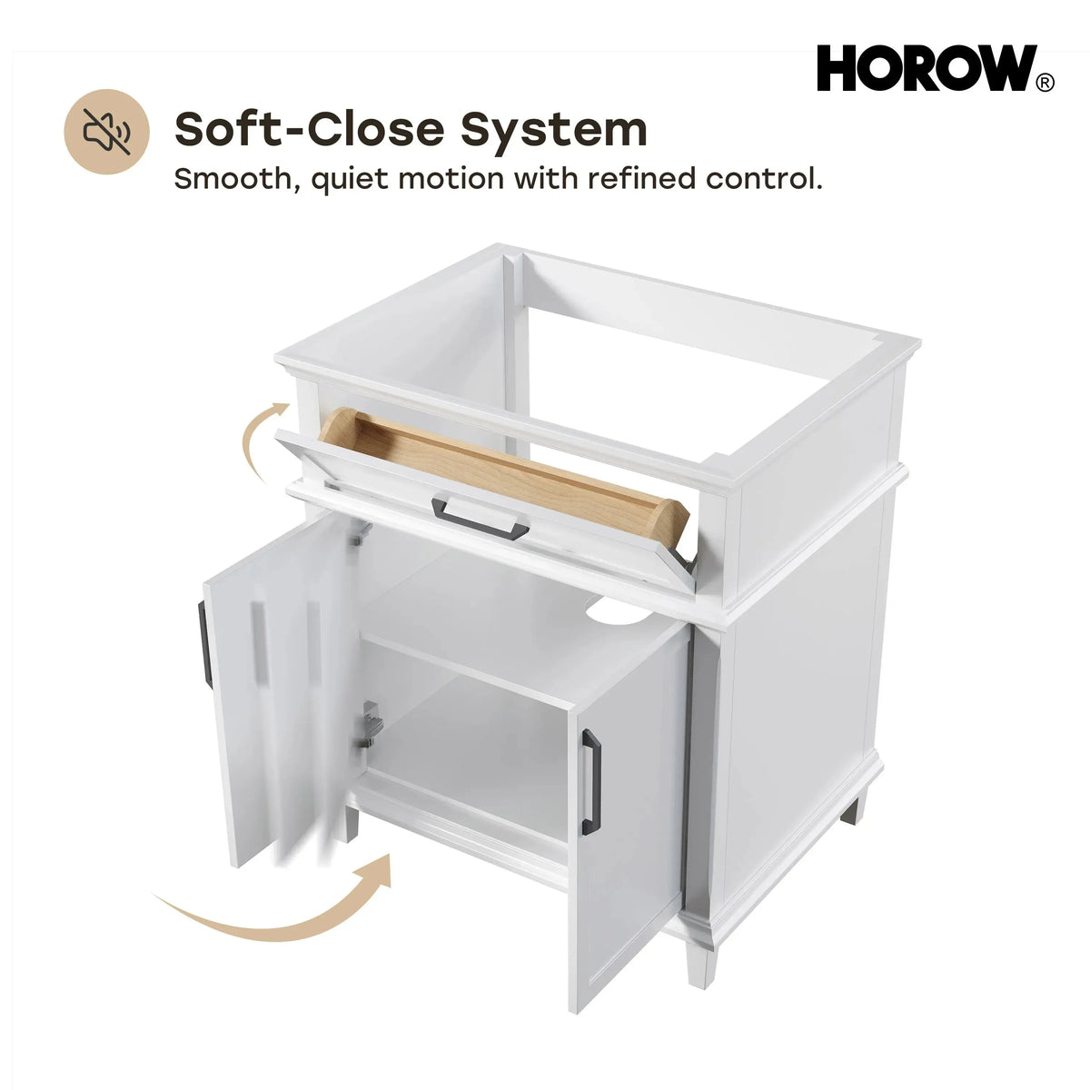 HOROW HR-VNA30 30" Bathroom Vanity Set with Matte Black Hardware