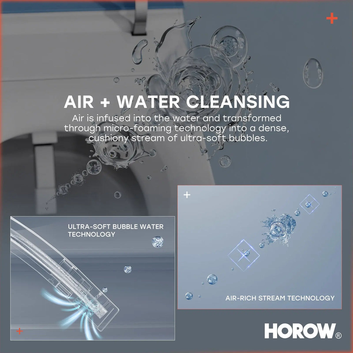 HOROW T04B ADA Smart Toilet with Foam Shield & UV Sterilization