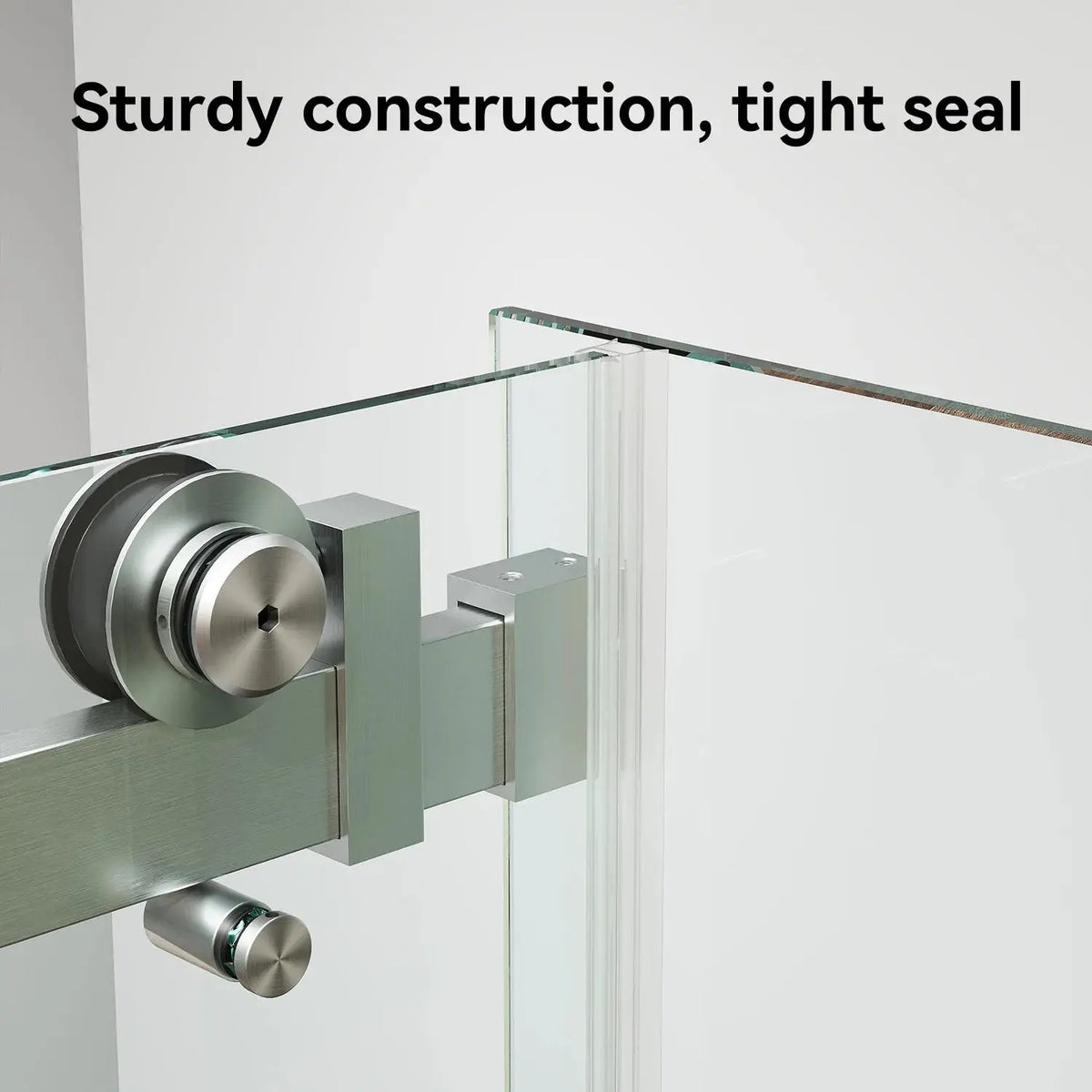HOROW TE6076-SE-BN Brushed Nickel Frameless Corner Sliding Shower Enclosure Set