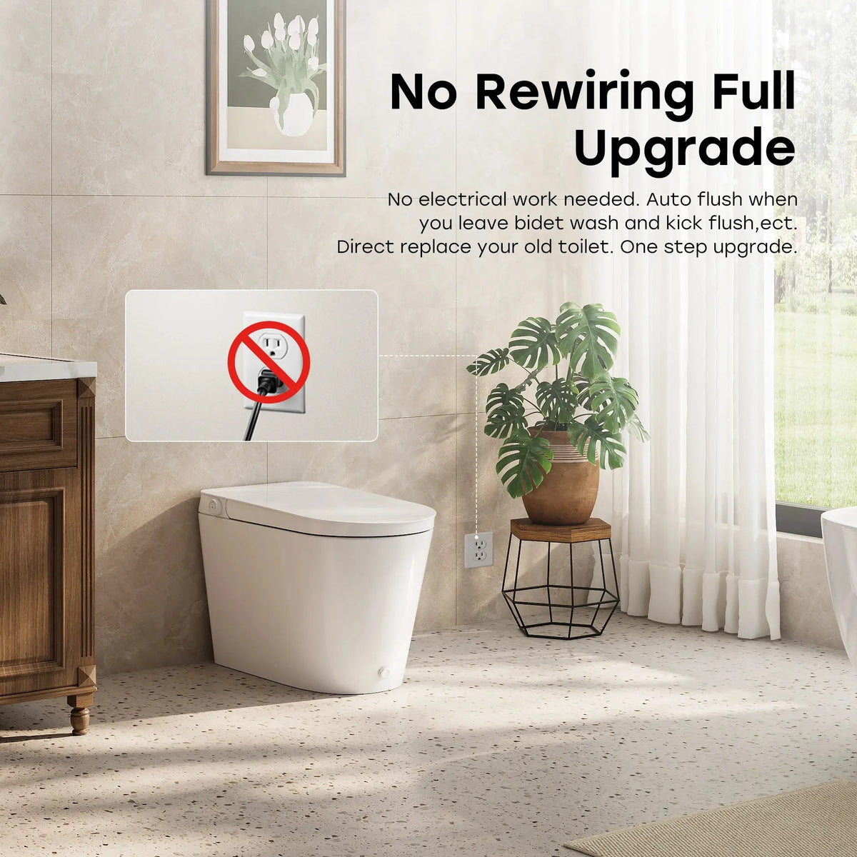 HOROW N30 Non-Electric Bidet Toilet with Comfort Chair Height