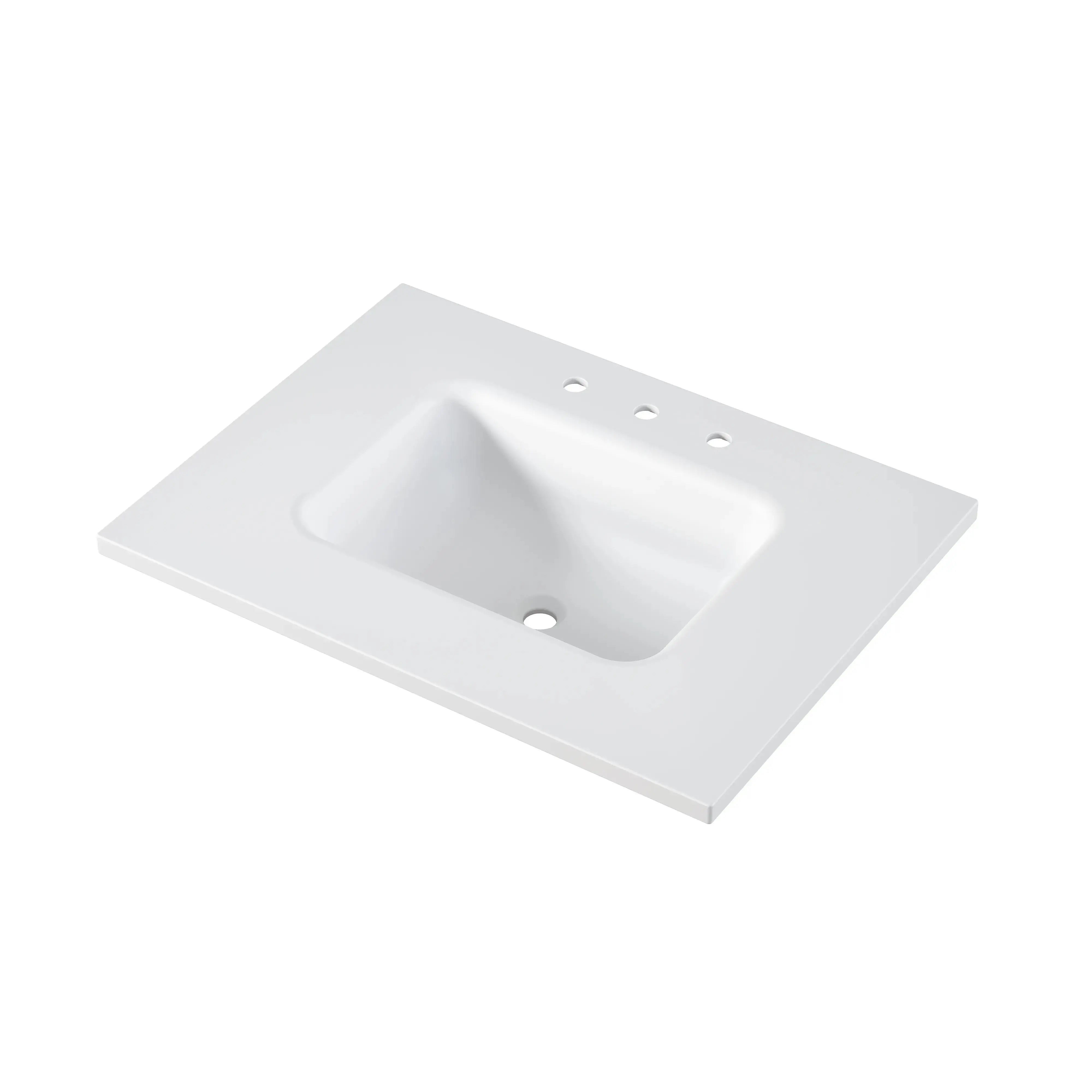 HOROW HR-VNA30D Integrated Everstone Single Sink Vanity Top - 30" Solid Surface Basin, Seamless Hygienic Design