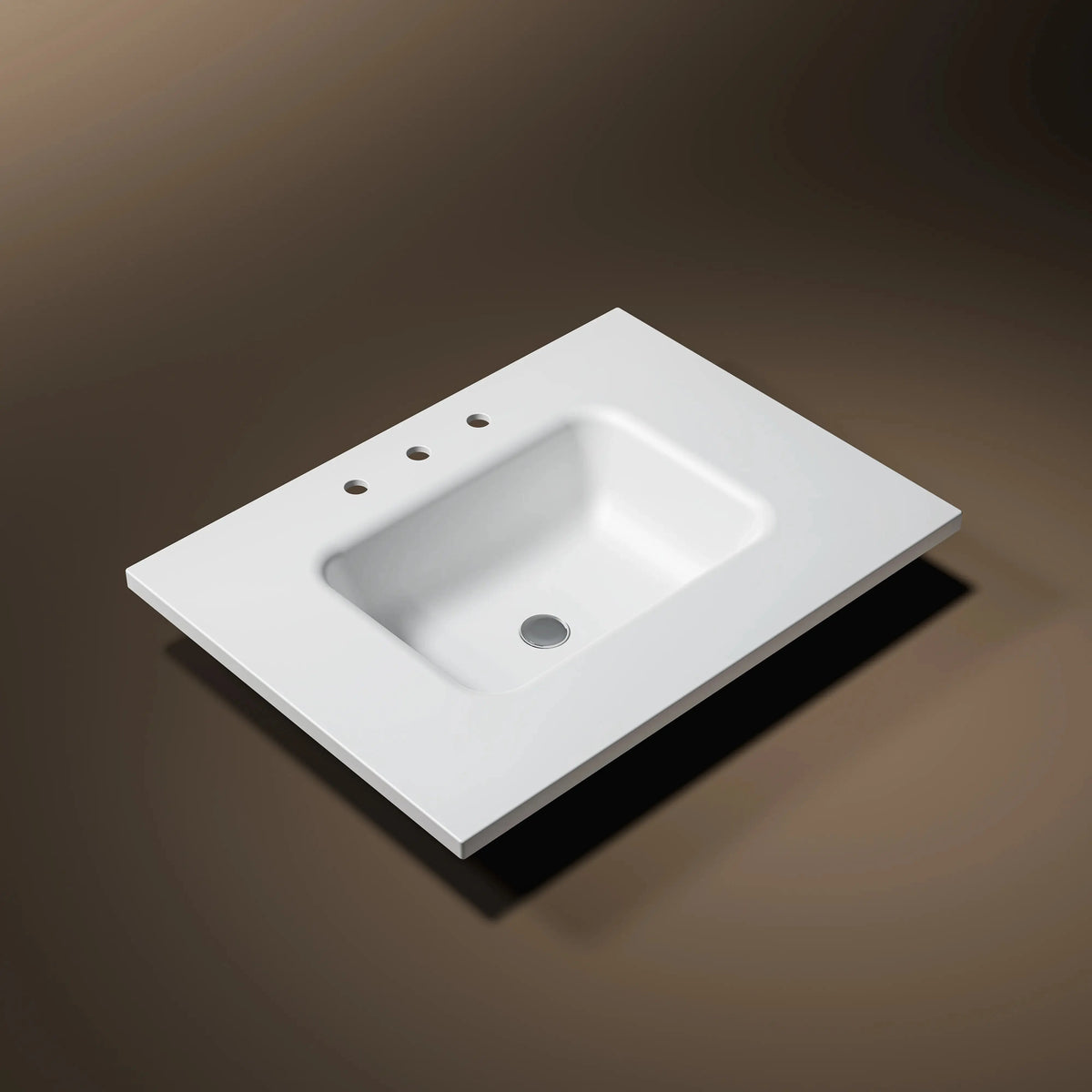 HOROW HR-VNA30D Integrated Everstone Single Sink Vanity Top - 30" Solid Surface Basin, Seamless Hygienic Design