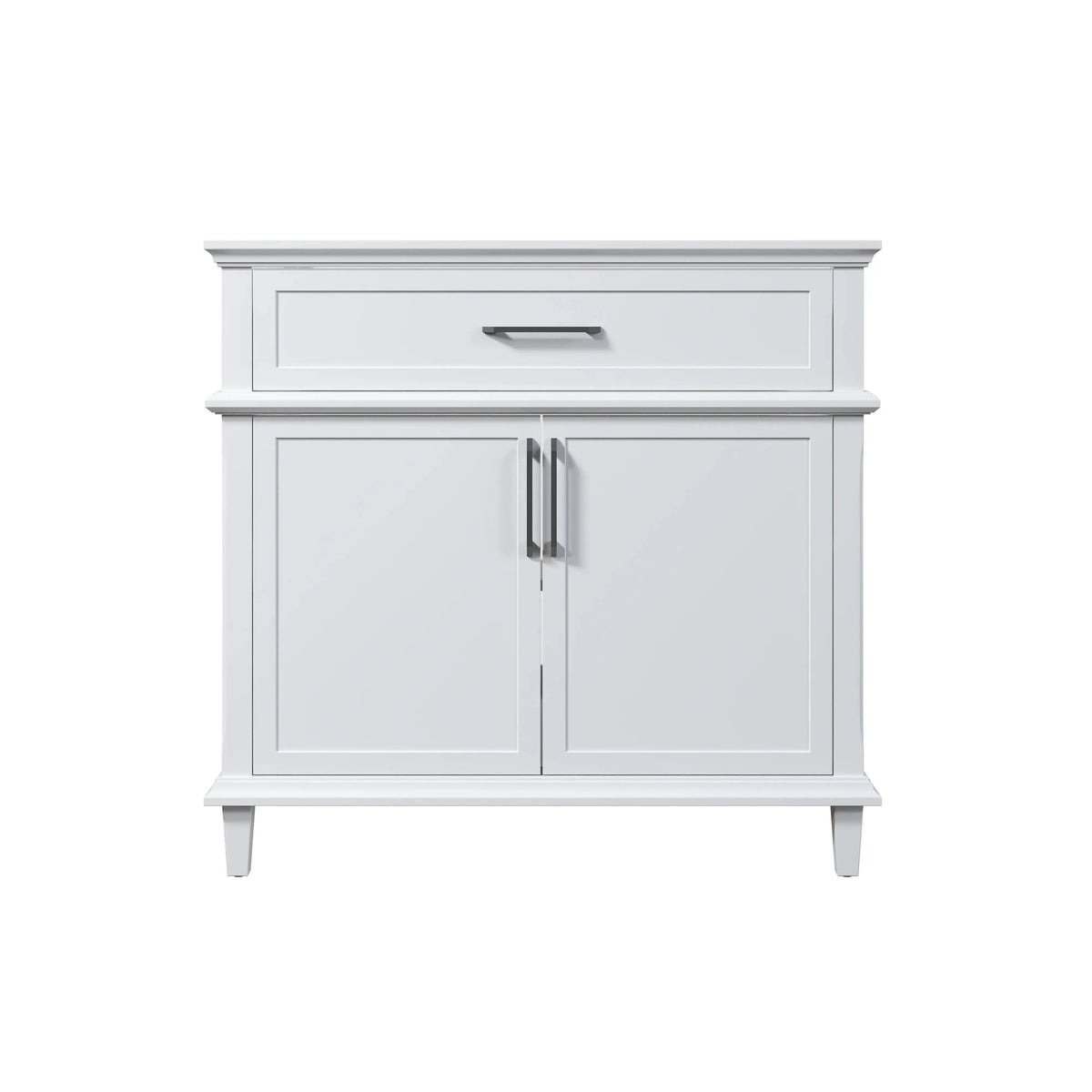 HOROW 36" White Bathroom Vanity Cabinet with Tilt-down Drawer and Spacious Double-door Cabinet Model HR-VNA36-1