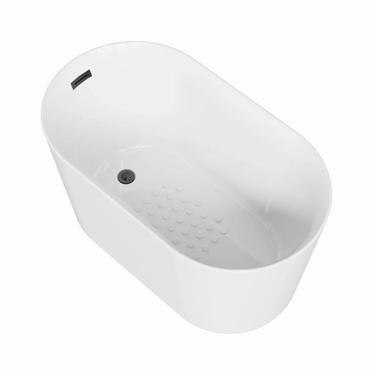 HOROW TU47-MBN-A 47" Freestanding Acrylic Bathtub with Side Drain & Deep Soaking Design
