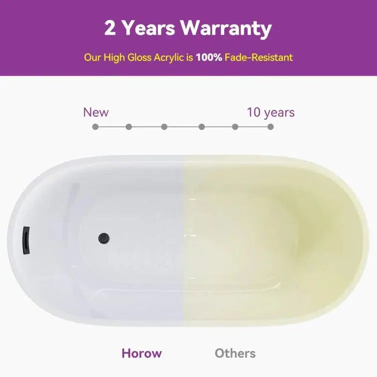 HOROW Freestanding Acrylic Bathtub 47 inch Soaking Tub Model TU47-MB-NS HOROW