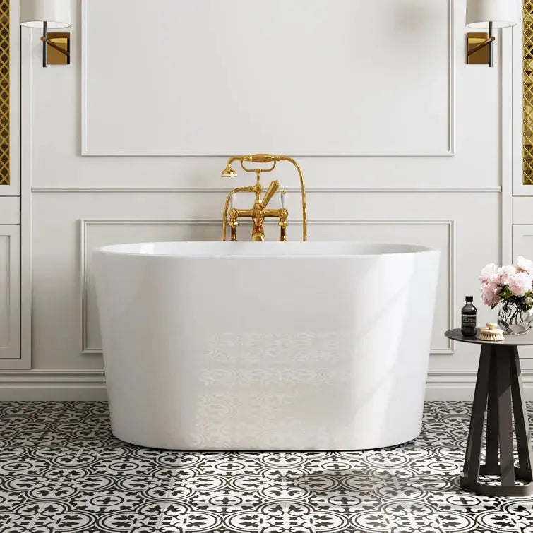 HOROW Freestanding Acrylic Bathtub 47 inch Soaking Tub Model TU47-MB-NS HOROW