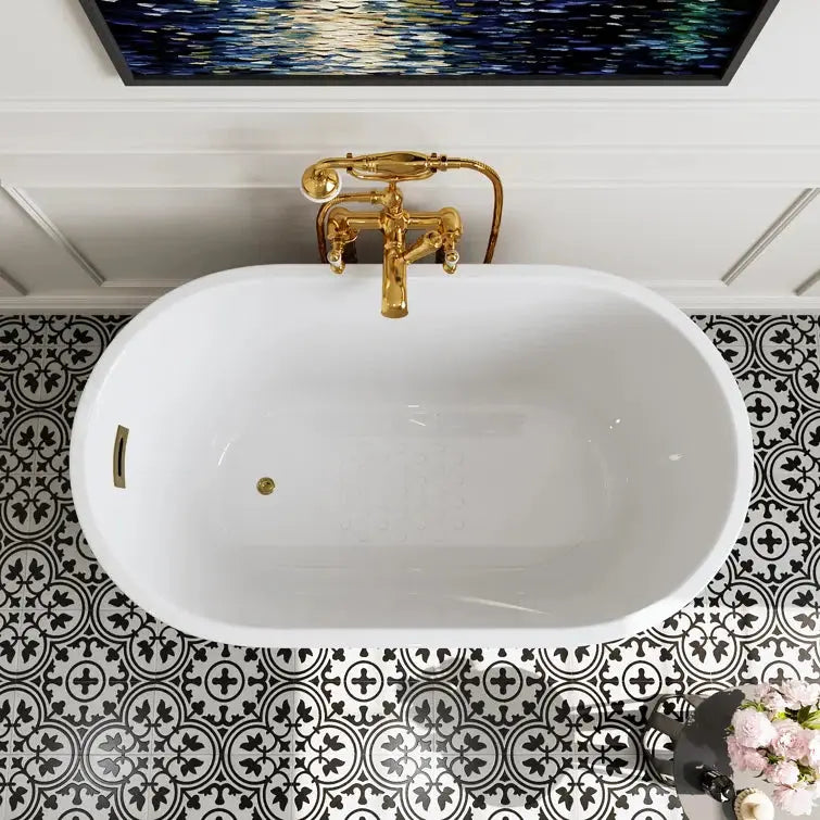 HOROW 47 Inch Freestanding Acrylic Soaking Tub Model TU47-SG-NS HOROW