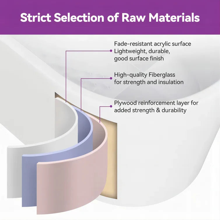 HOROW 47 Inch Freestanding Acrylic Soaking Tub Model TU47-SG-NS