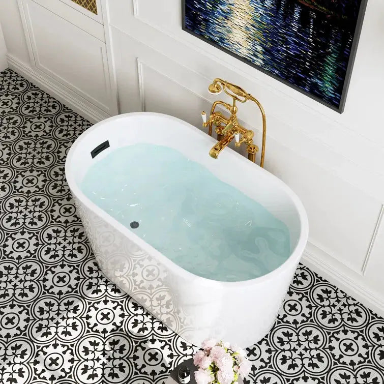 HOROW Freestanding Acrylic Bathtub 47 inch Soaking Tub Model TU47-MB-NS HOROW