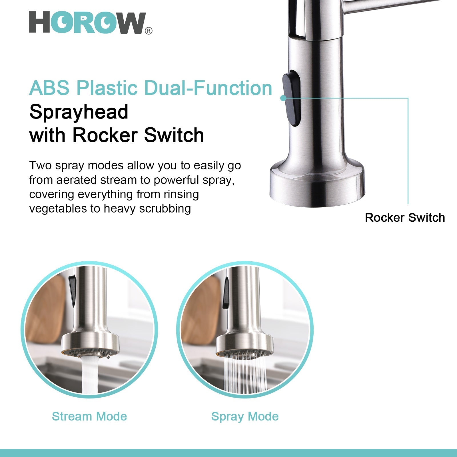 HOROW Best Kitchen Faucet With Pull Down Sprayer Model HR-KF0229B