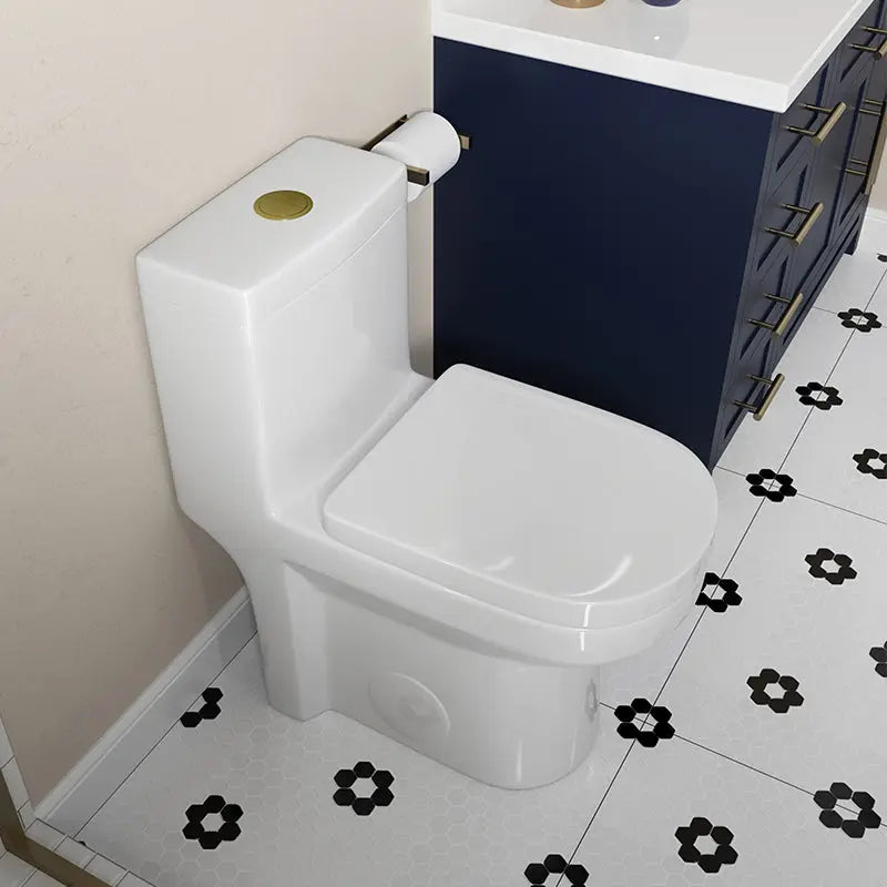 HOROW Small Compact Toilet With Gold Button For Bathroom Model 8733G HOROW