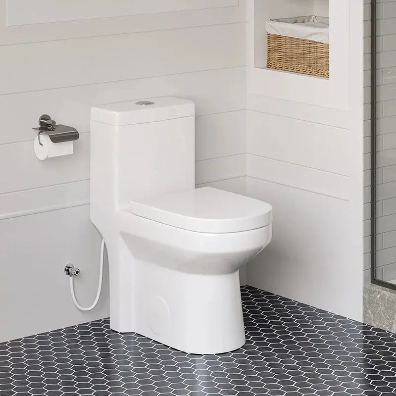 HOROW HWMT 8733 12 Inch Small Toilet One Piece Dual Flush Toilet Model 8733N HOROW
