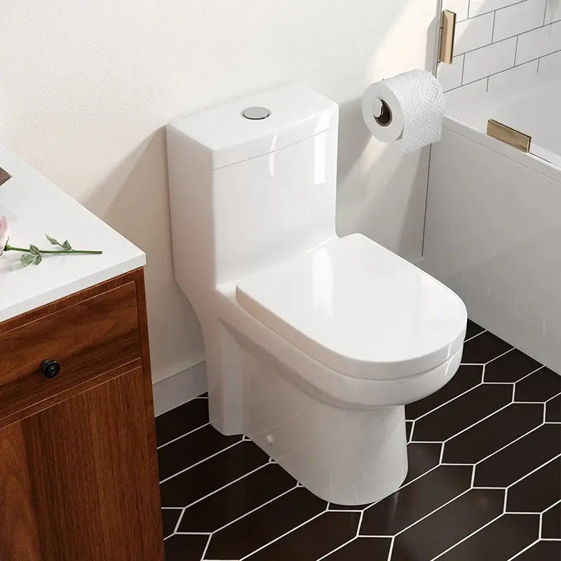 Compact 12" Rough In Toilet – HOROW 8733S One-Piece Round Design HOROW