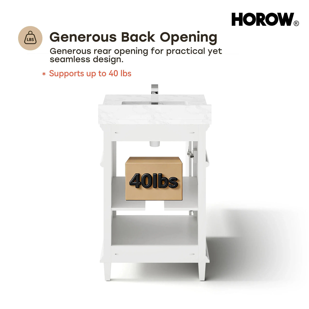 HOROW HR-VNB24 Bathroom Vanity Set with Soft Close Storage System