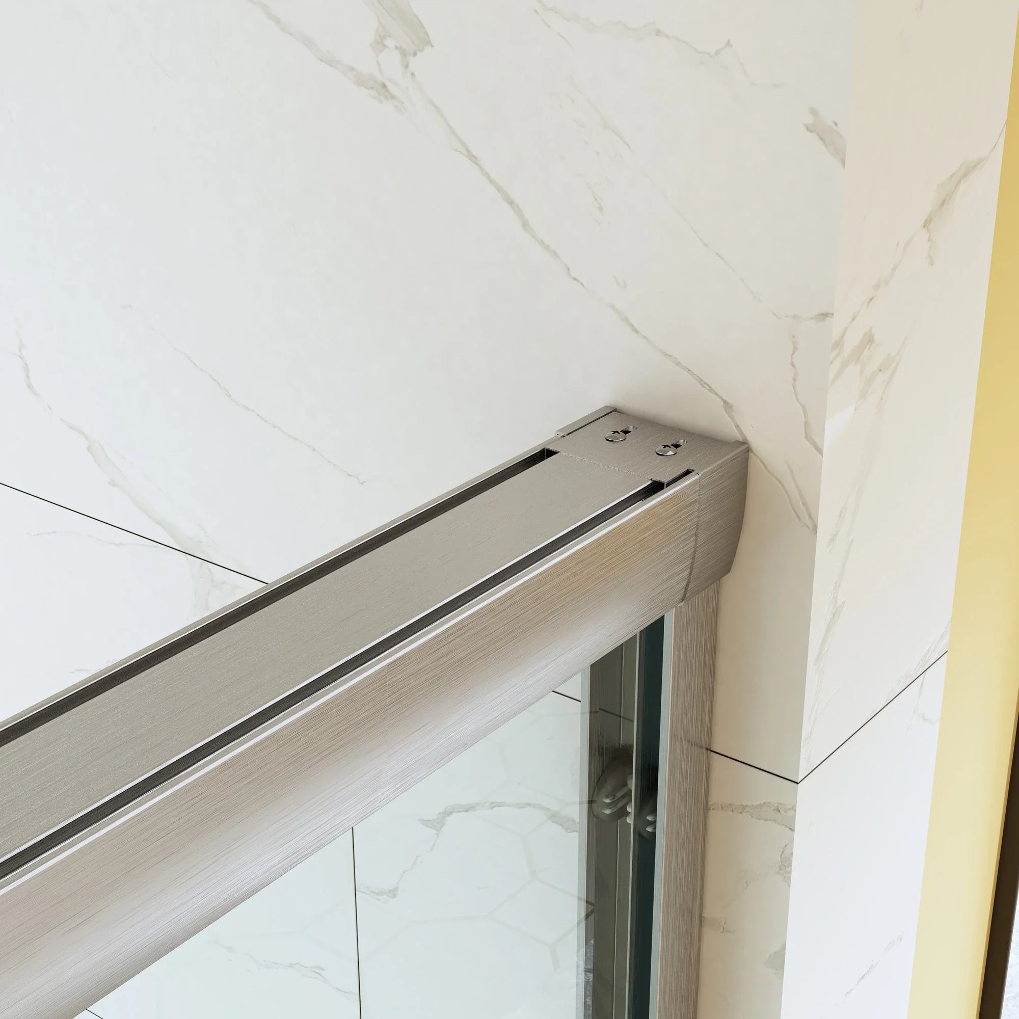 HOROW Bathroom Sliding Glass Door 60 Inch Brushed Nickel Frameless Shower Door Model BE6076-BN