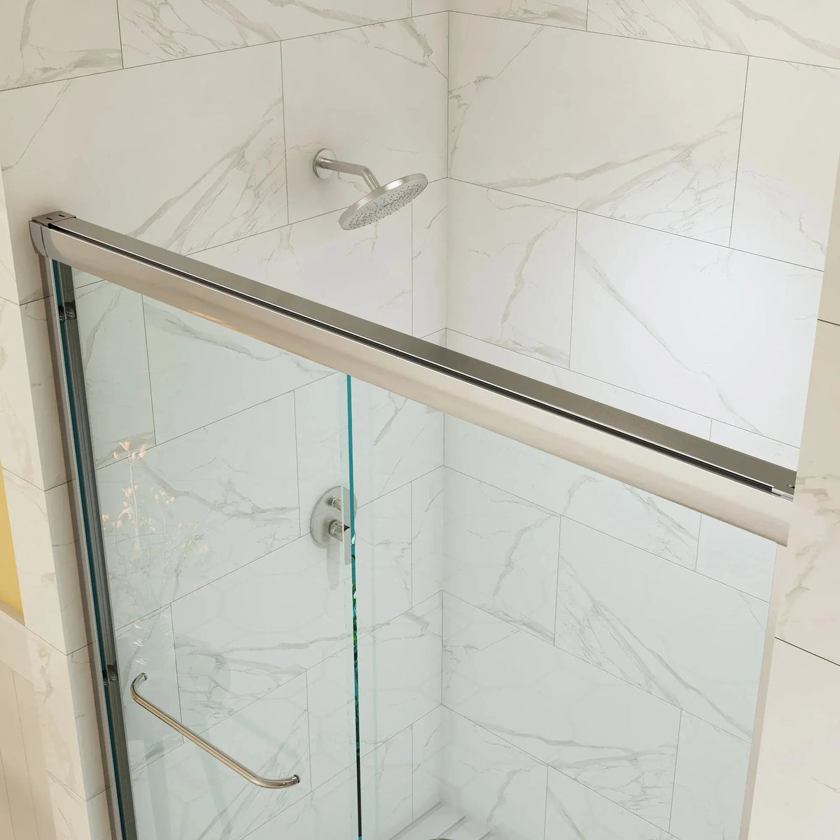 HOROW 60 Inch Glass Shower Door Sliding Chrome Shower Door Model BE6076-CH HOROW