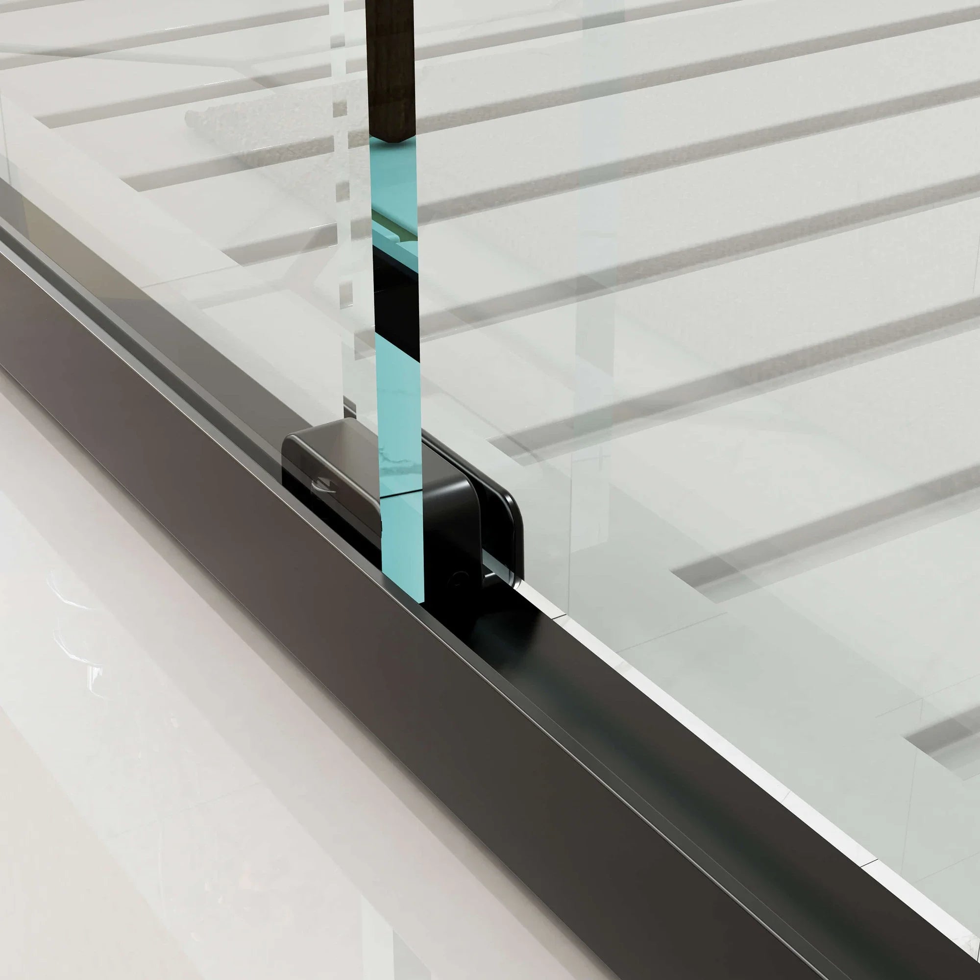 HOROW Frameless Sliding Shower Door 60 Inch Matte Black Shower Door Model BE6076-MB