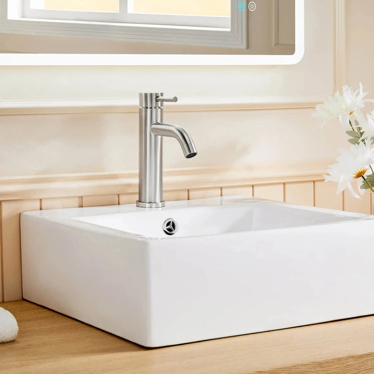HOROW Stainless Steel Bathroom Faucet With Single Handle and One Hole Model BF0101BN HOROW