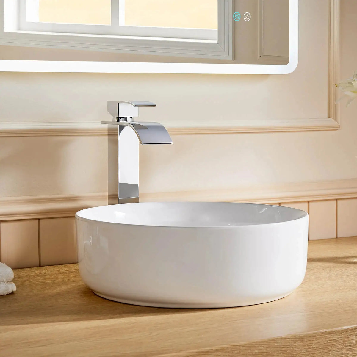 HOROW Chrome Single Hole Bathroom Faucet One Handle With Waterfall Model BF0104CH HOROW