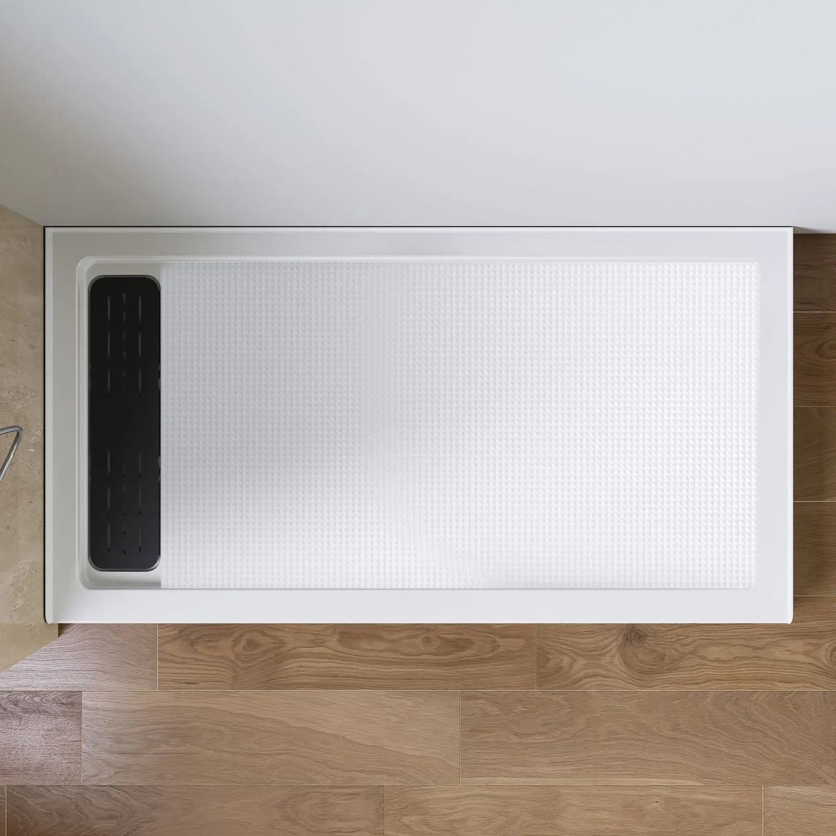 60 inch Shower Pan with Left Drain and 3-Sided Flange Model BS6032-MB-L HOROW