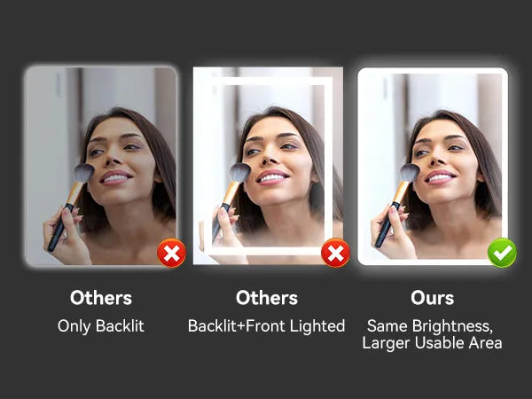 HOROW Rectangular Bathroom Mirror with Acrylic LED Strip Model AM5070S