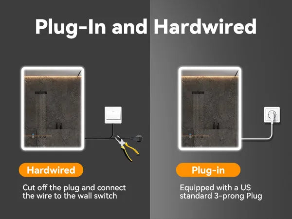 HOROW Rectangular Bathroom Mirror with Acrylic LED Strip Model AM5070S
