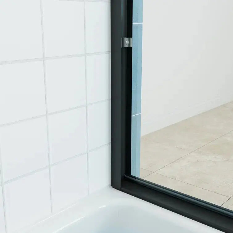 Frameless Sliding Shower Door 59 Inch Matte Black Shower Door Model BE5956-MB HOROW