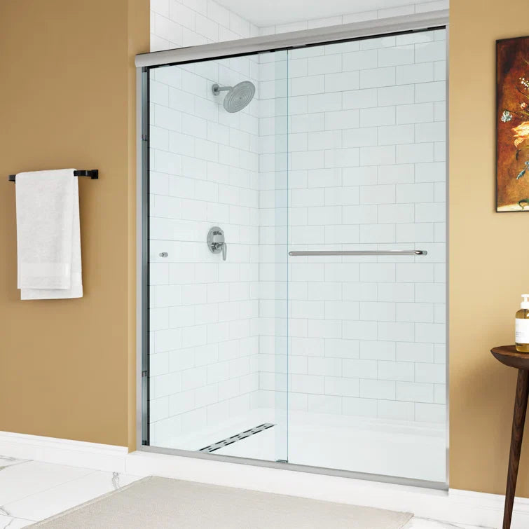 HOROW 59 Inch Glass Shower Door Sliding Chrome Shower Door Model BE5972-CH