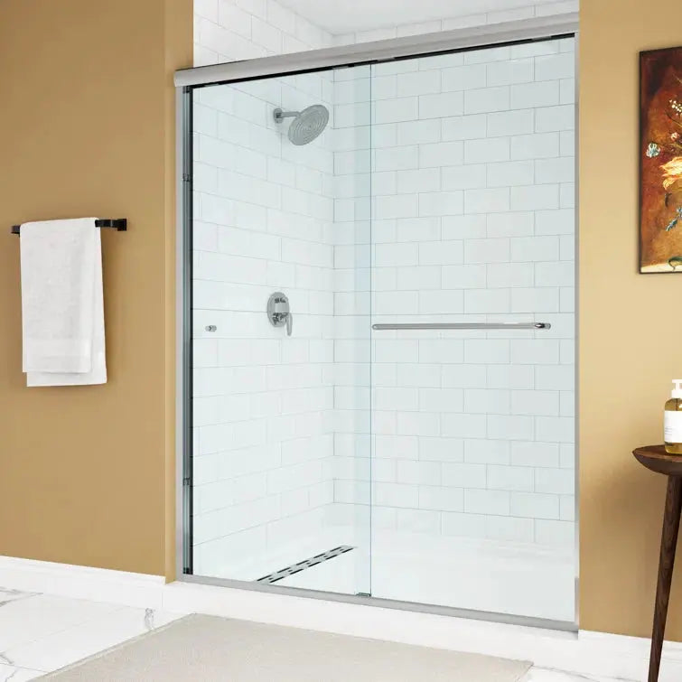 HOROW 59 Inch Glass Shower Door Sliding Chrome Shower Door Model BE5972-CH HOROW