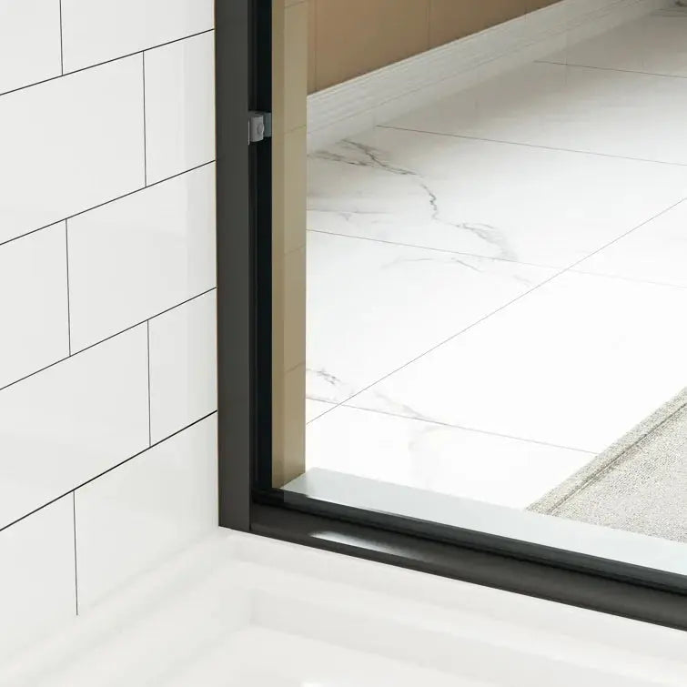 HOROW Frameless Sliding Shower Door 59 Inch Matte Black Shower Door Model BE5972-MB HOROW