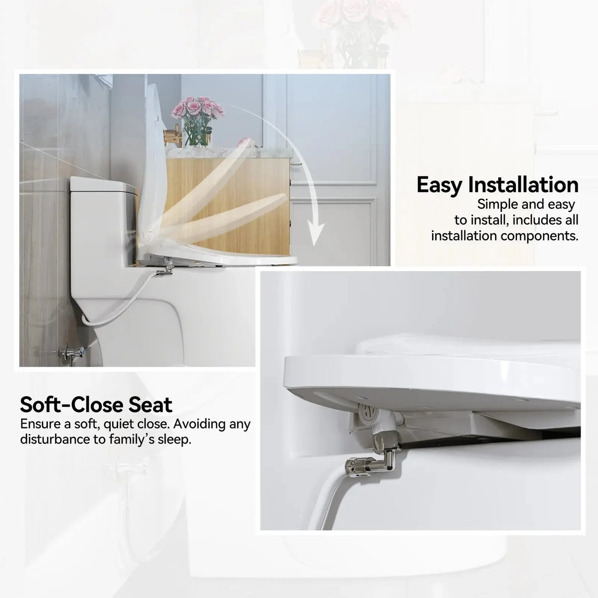 HOROW T0338W Elongated One Piece Toilet With Bidet Toilet Seat Model BT0338W HOROW