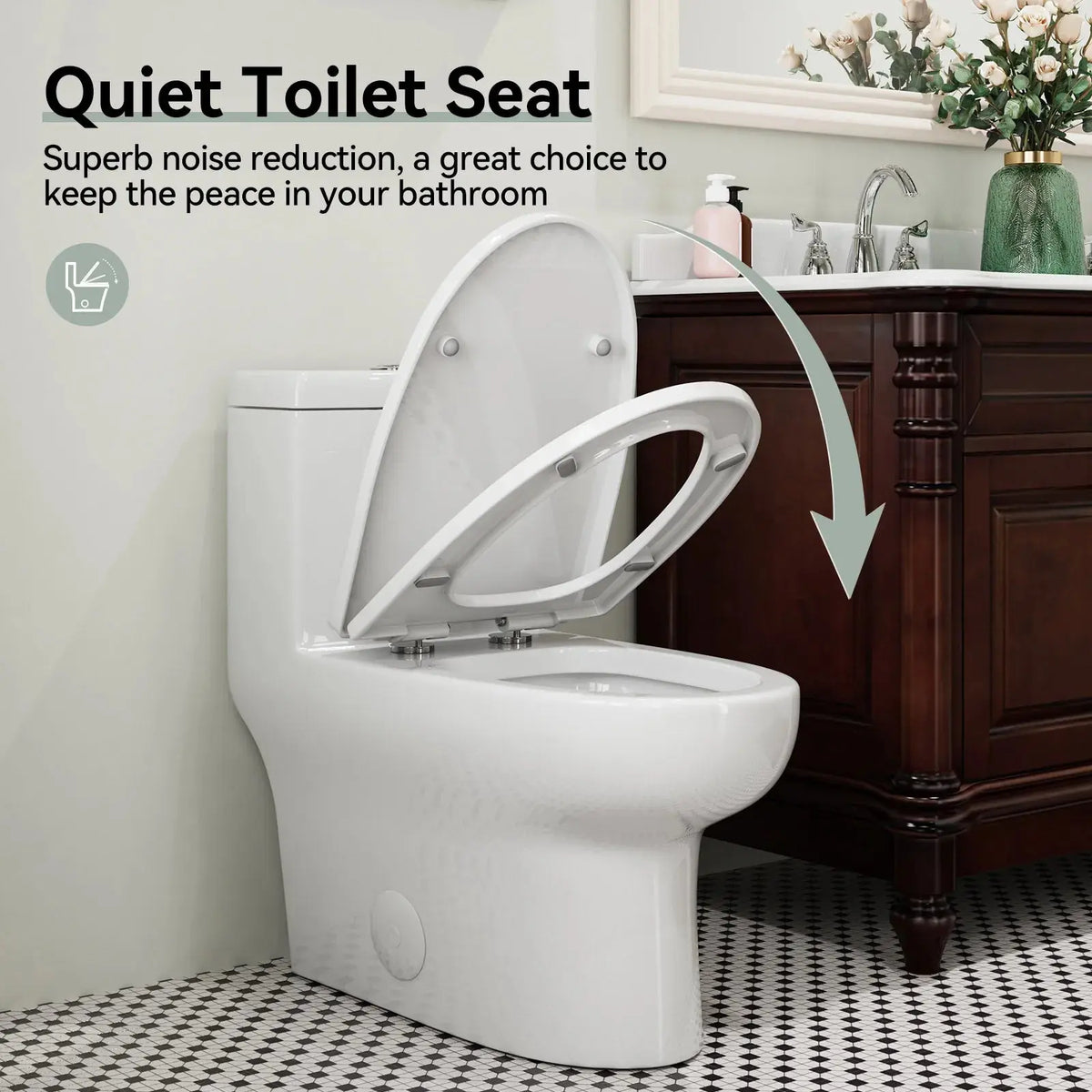 HOROW Dual Flush Toilet 12 Inch Rough In Toilet Model 76D HOROW