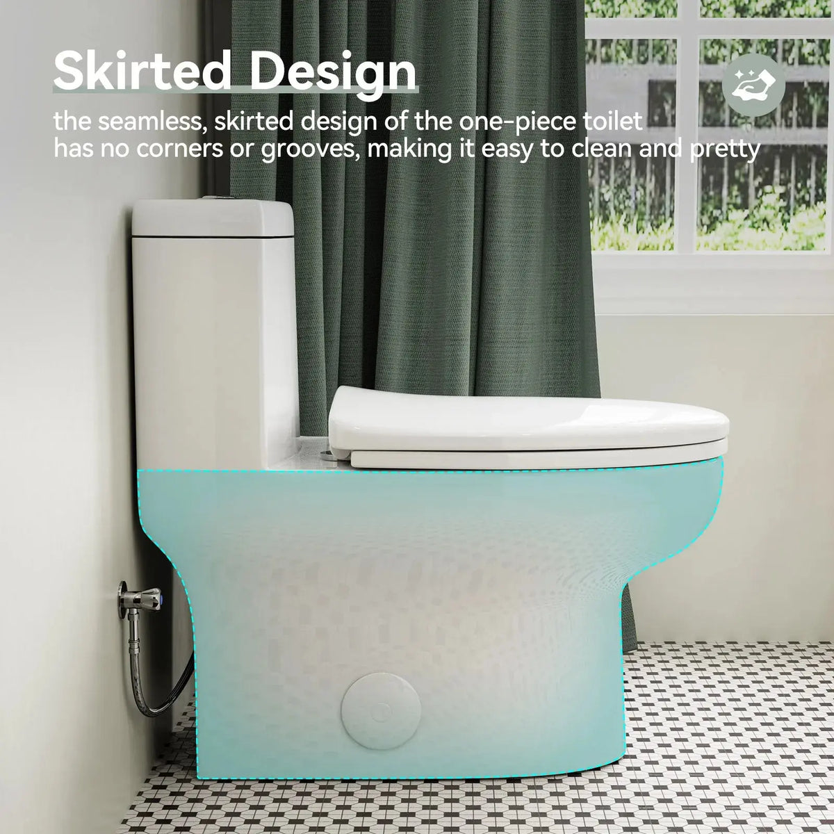 HOROW Dual Flush Toilet 12 Inch Rough In Toilet Model 76D HOROW