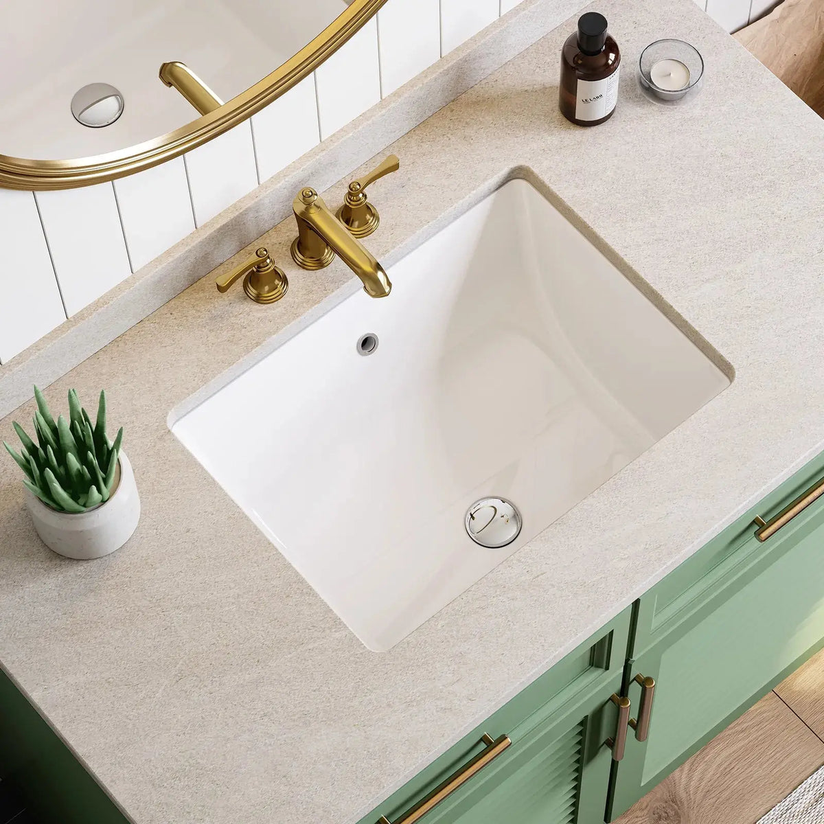 HOROW Rectangular Undermount Bathroom Sink 20 Inch Undermount Sink Model HWTP-S5138D HOROW