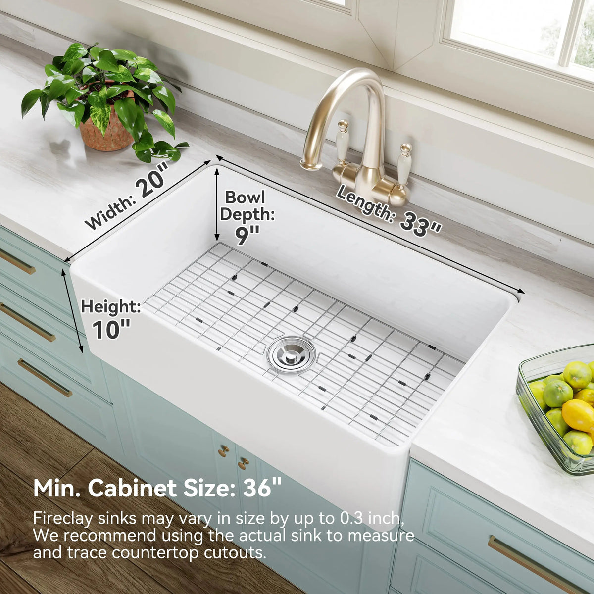 HOROW White Undermount Kitchen Sink 33 Inch Sink Model S3320W HOROW