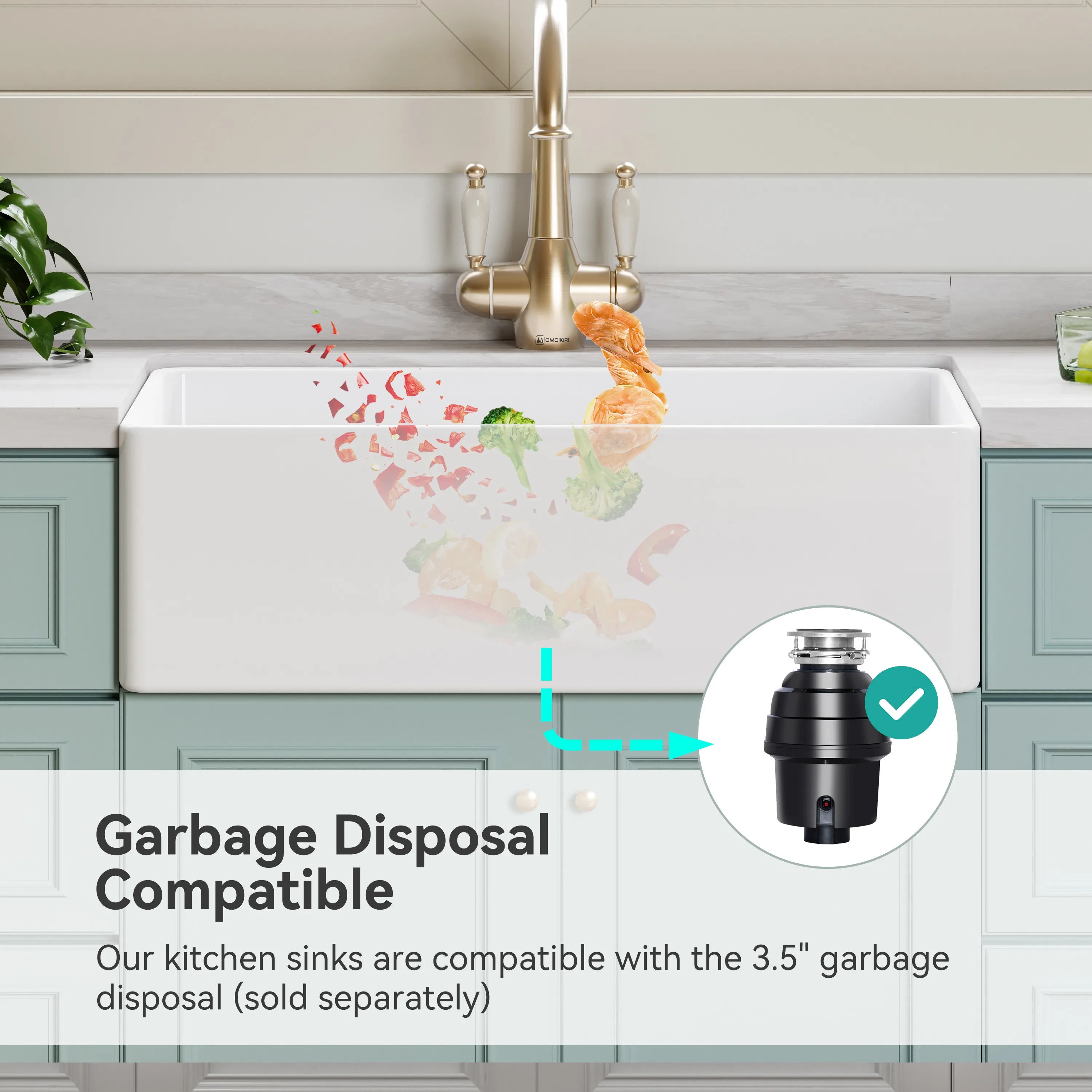 HOROW White Undermount Kitchen Sink 33 Inch Sink Model S3320W