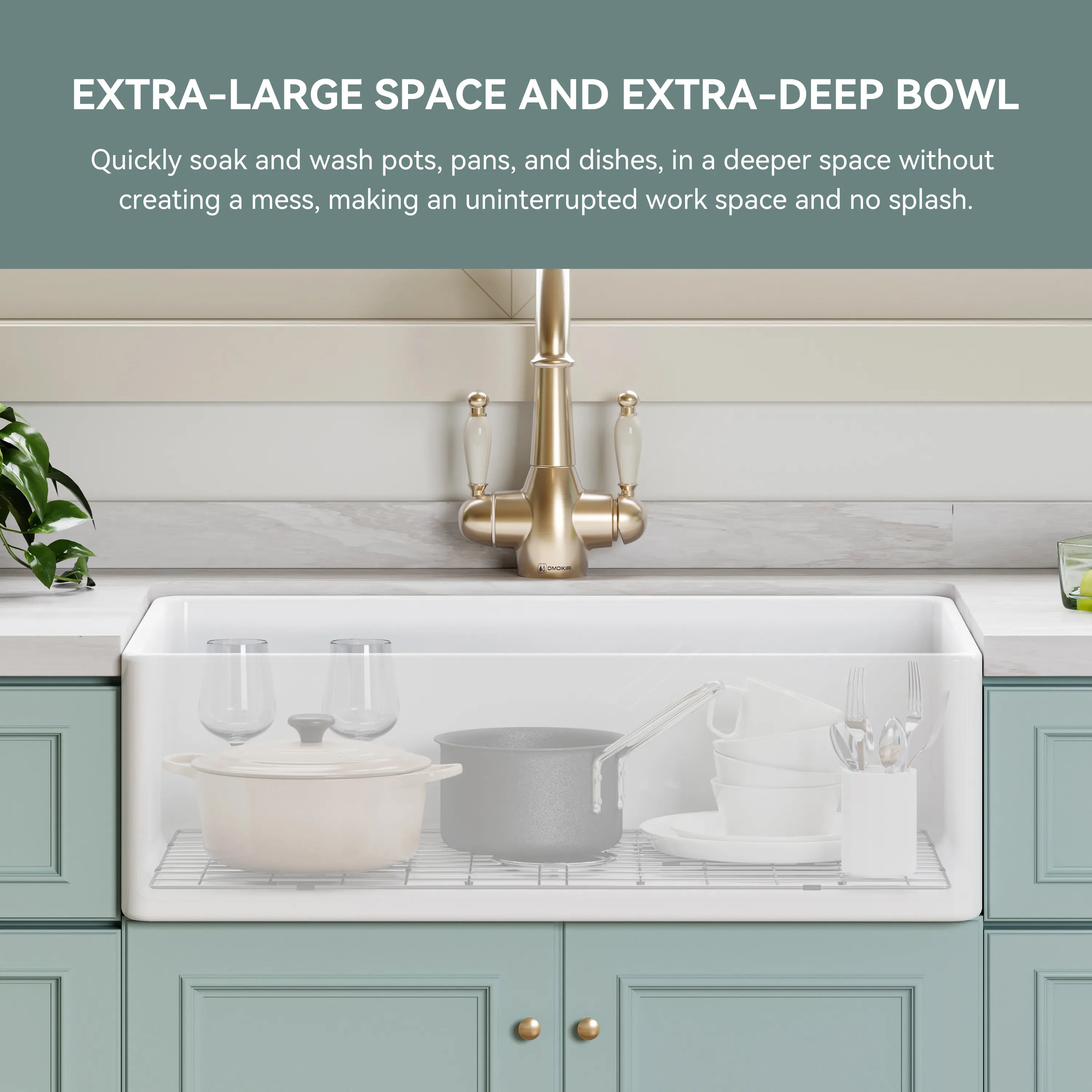 HOROW White Undermount Kitchen Sink 33 Inch Sink Model S3320W